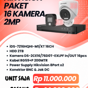 Paket CCTV 16CH Hikvision 2MP