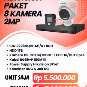 Paket 8CH Hikvision 2MP